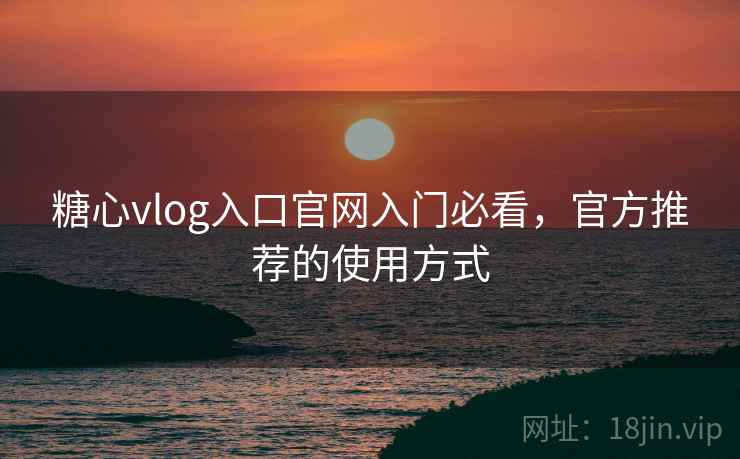 糖心vlog入口官网入门必看,官方推荐的使用方式