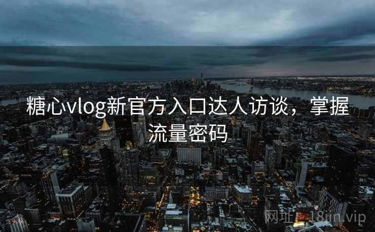 糖心vlog新官方入口达人访谈，掌握流量密码
